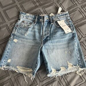 Zara Distressed Denim Shorts